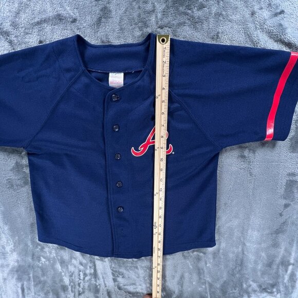 Genuine Merchandise Baseball Jersey Youth M (8) VTG Atlanta Braves Chipper Jones - Picture 7 of 10